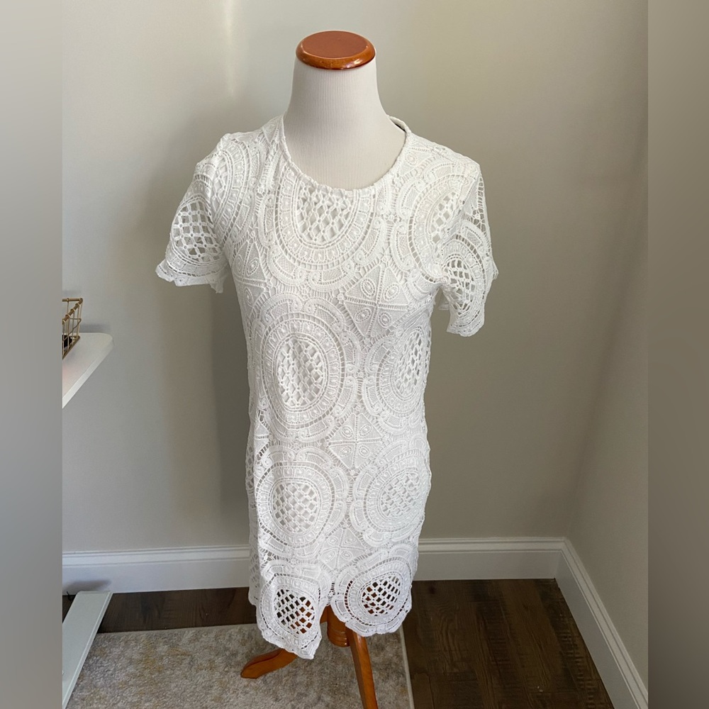 White lace Fashion Union shift dress